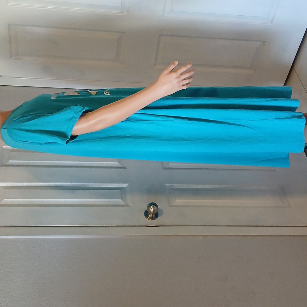 Anthony Richards Teal Cotton Blend Top - Picture 4 of 7